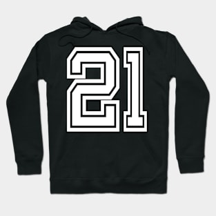 Numbers 21 for a sports team, group, or community Hoodie